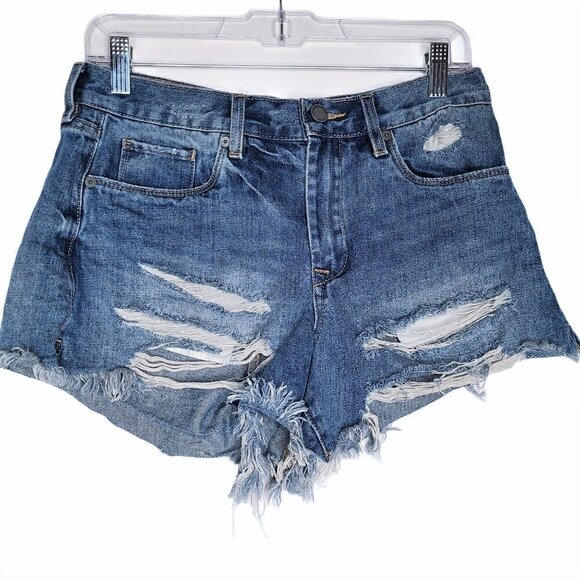 BLANK NYC The Barrow High Rise Distressed Shorts - Picture 1 of 6